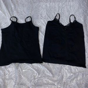 Two girls black camis